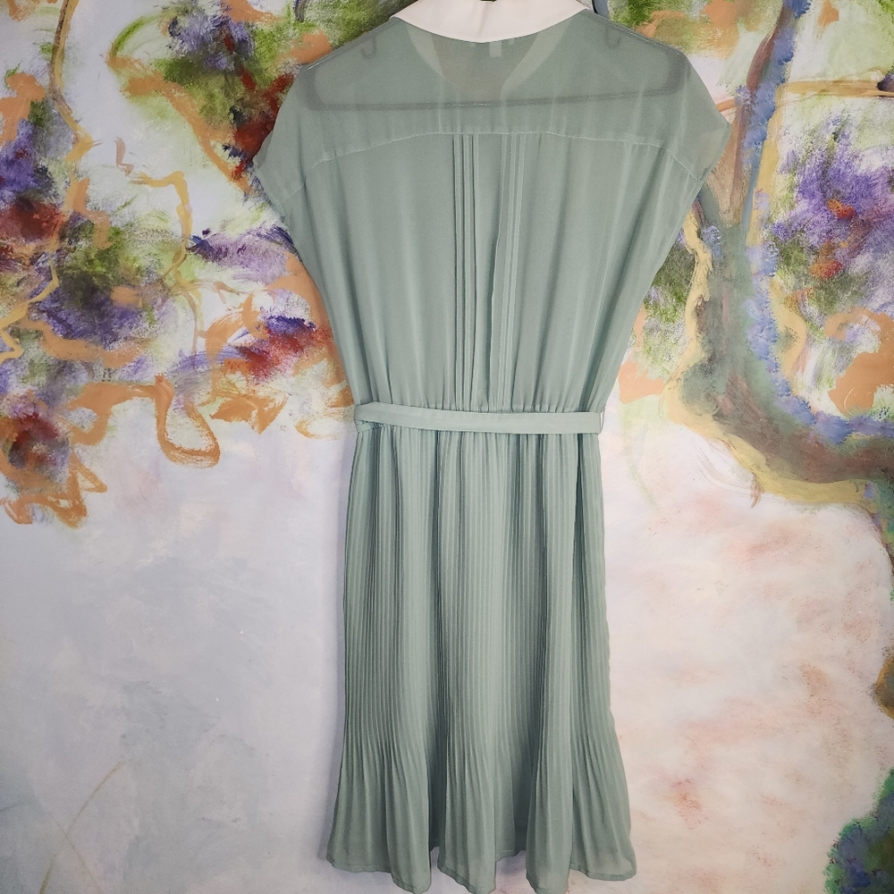 NWOT Deby Debo Mint Green Mesh Pleated Mini Dress - Picture 11 of 12